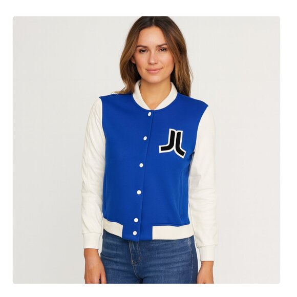 WeSC Virginia Jacket Womens Small Fleece Varsity Bomber Letterman - Picture 1 of 6